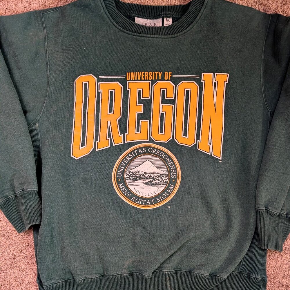 Vintage 90's Pro Gear University of Oregon U of O Ducks Crewneck Sweater